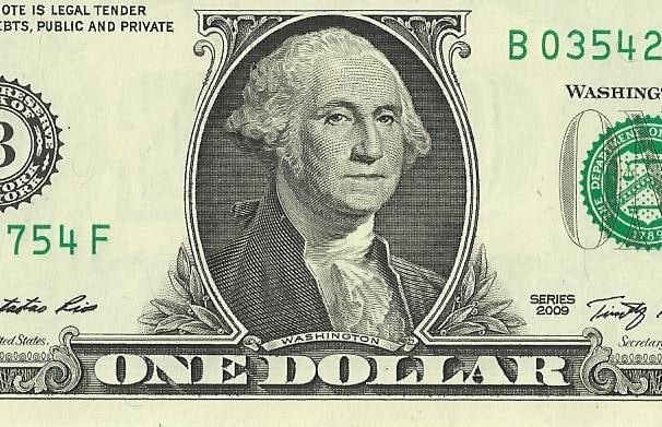Engraving of George Washington on the one dollar bill